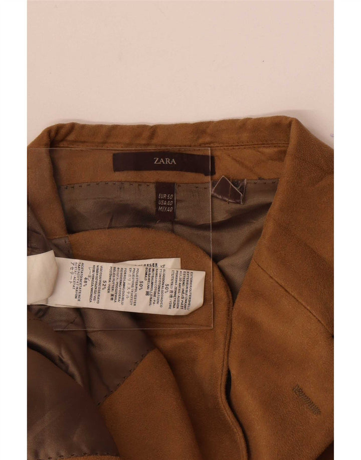 Мужской вельветовый пиджак Zara с 3 пуговицами EU 50, средний бежевый с цветными блоками