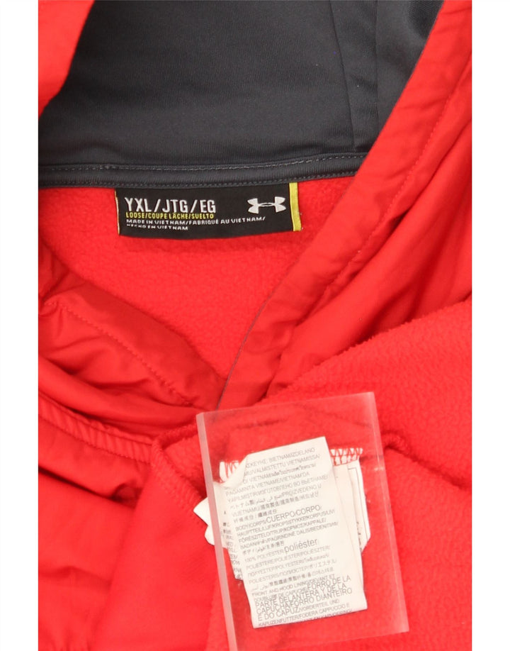 Джемпер с капюшоном UNDER ARMOR для мальчиков 13–14 лет, XL, красный полиэстер