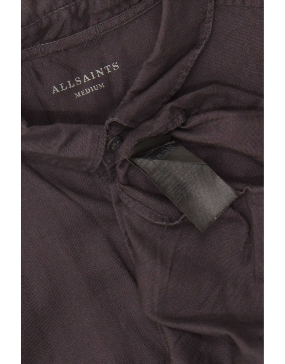 Мужская рубашка All Saints из хлопка среднего размера, черная
