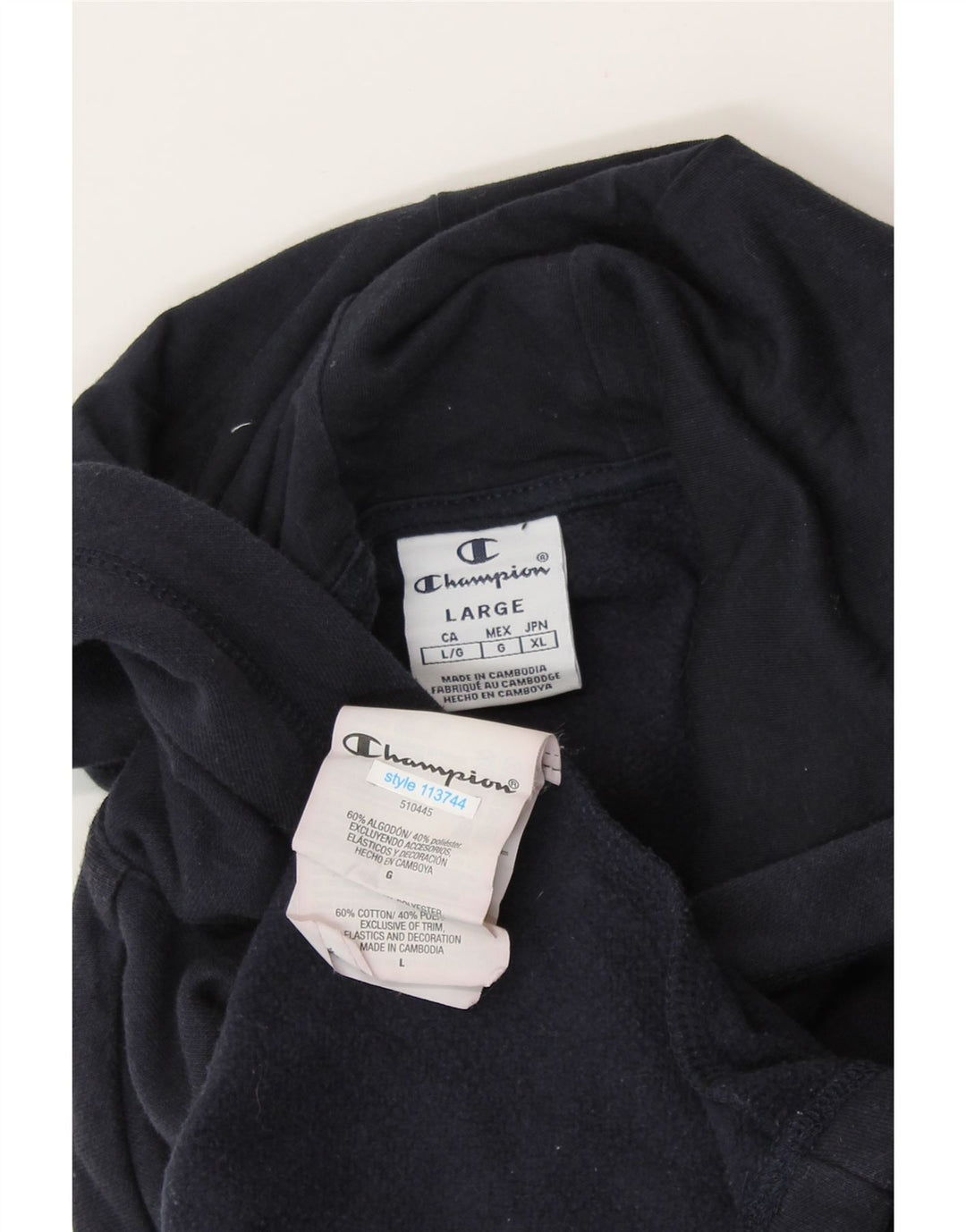 Женский джемпер с капюшоном CHAMPION UK 16, темно-синий, большой размер, хлопок