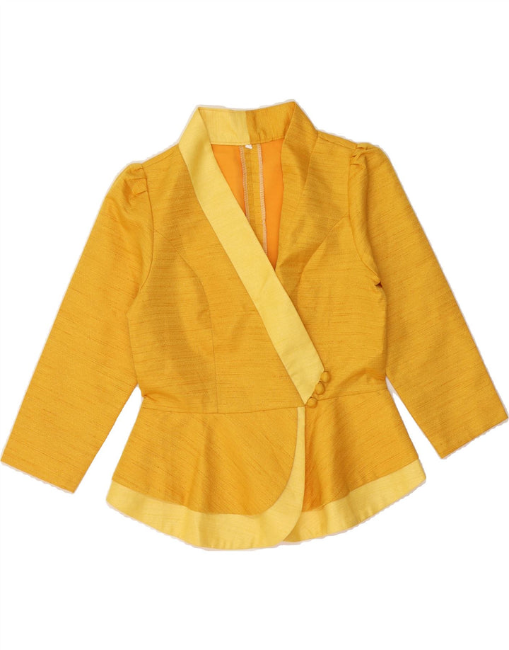 VINTAGE Womens Blazer Jacket EU 34 XS Yellow Vintage Vintage and Second-Hand Vintage from Messina Hembry 