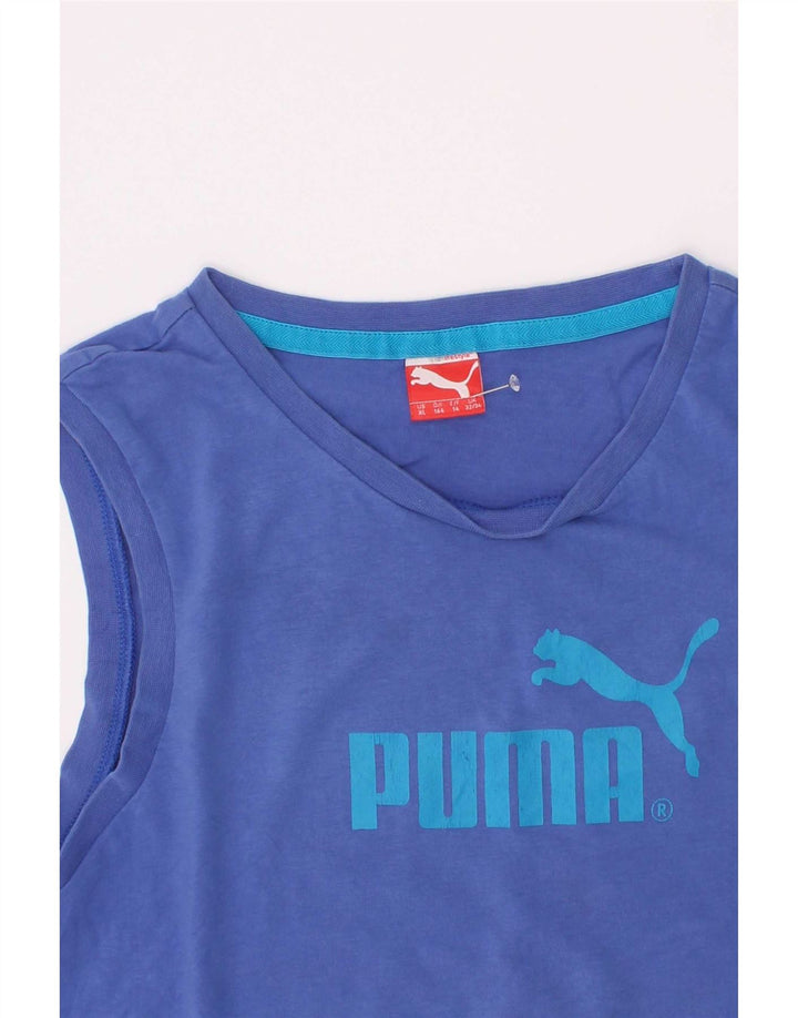 Жилет с рисунком Puma для мальчиков 13-14 лет, синий