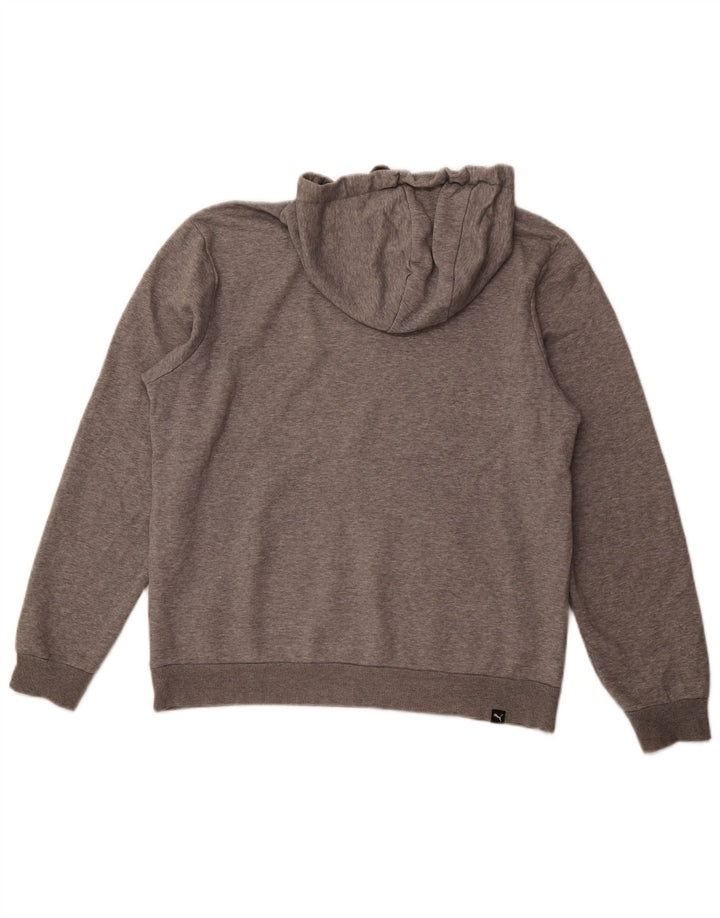 Мужской джемпер с капюшоном PUMA, хлопок среднего серого цвета