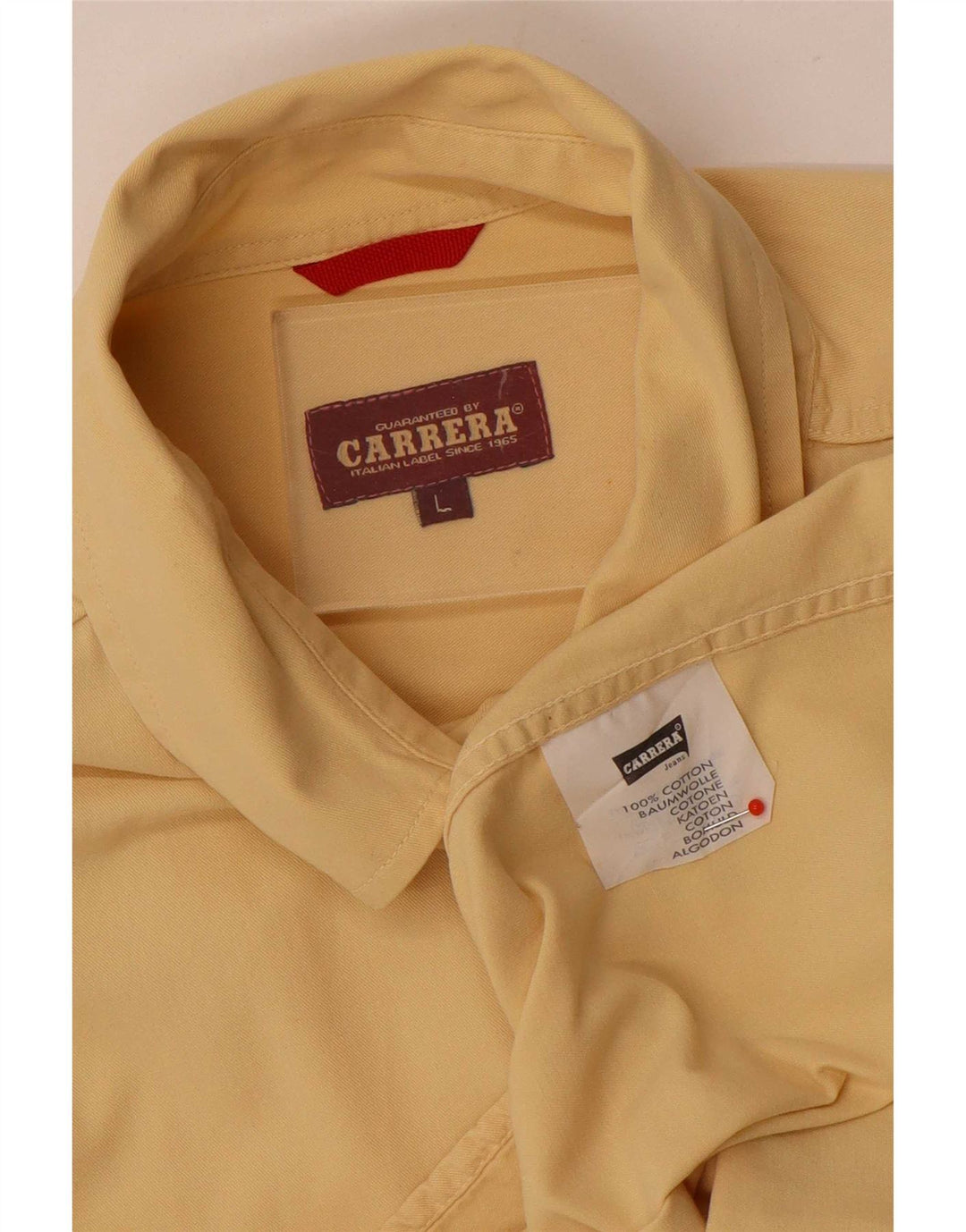Мужская рубашка Carrera, большая желтая хлопковая рубашка