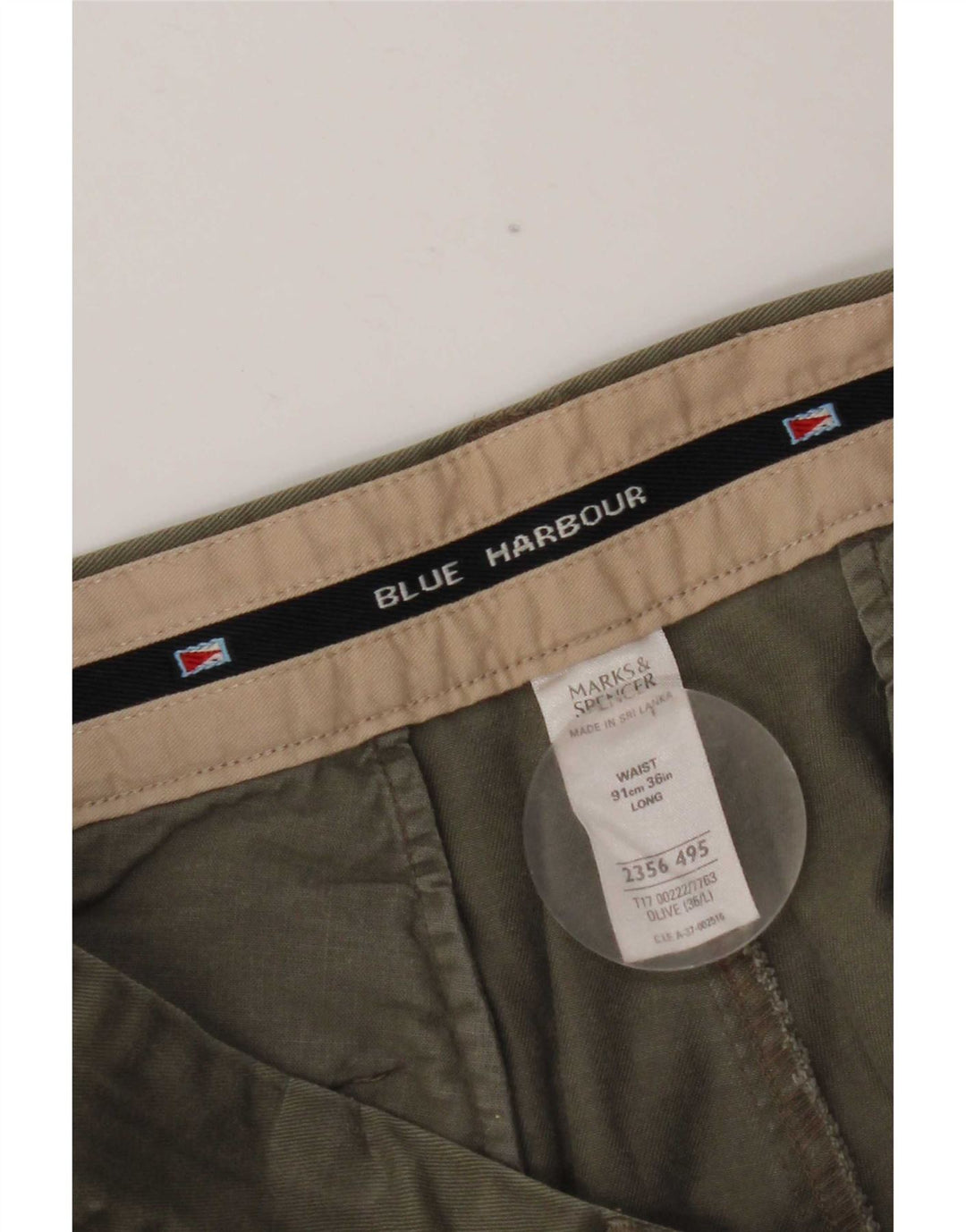 Мужские шорты чинос Marks & Spencer Blue Harbour W36, большие, цвета хаки