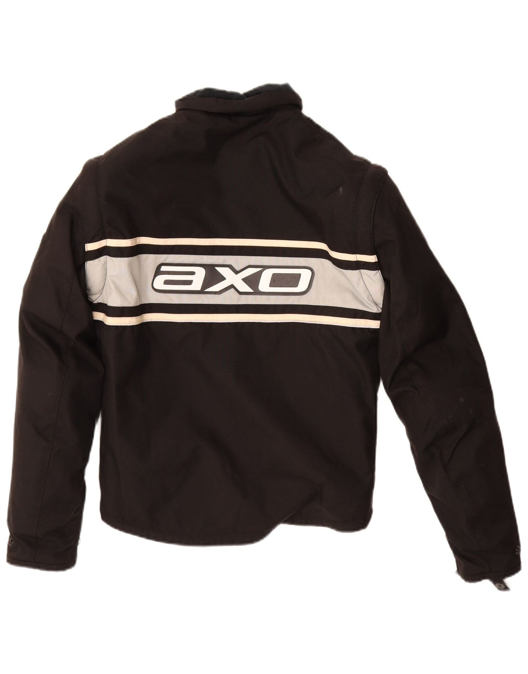 Мужская байкерская куртка AXO с рисунком Moto Racer UK 34 XS, черная с цветными блоками