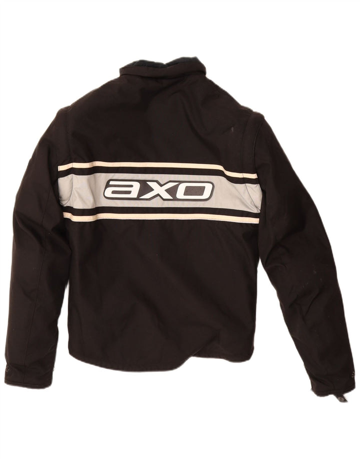 Мужская байкерская куртка AXO с рисунком Moto Racer UK 34 XS, черная с цветными блоками