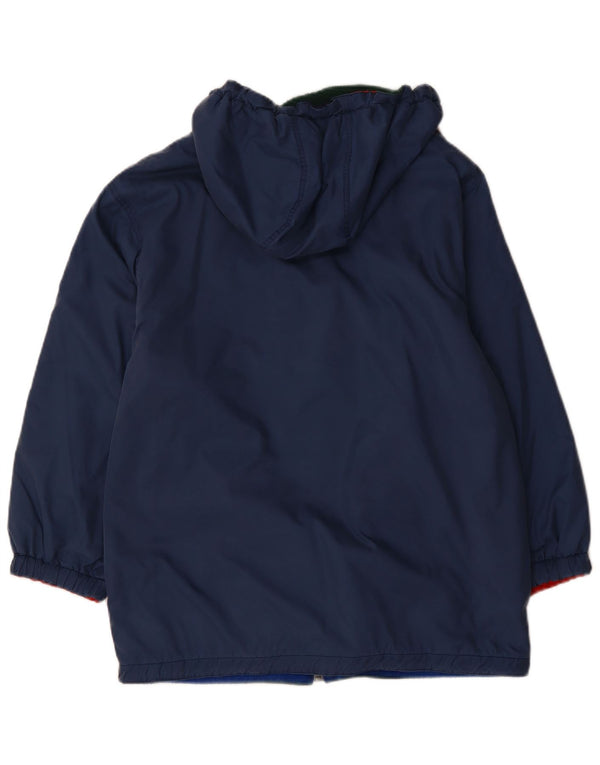 ВИНТАЖНАЯ женская двусторонняя куртка оверсайз с капюшоном UK 12, средний темно-синий цвет