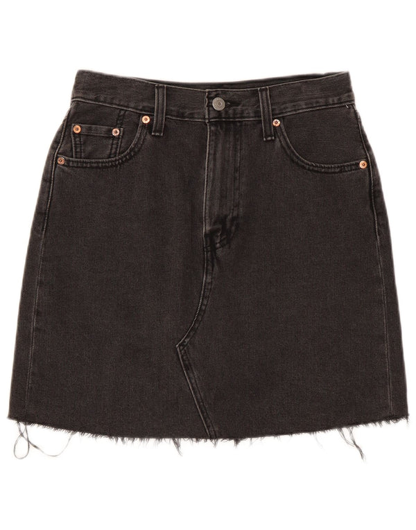 Женская джинсовая юбка Levi's W26, маленькая, серая, хлопок