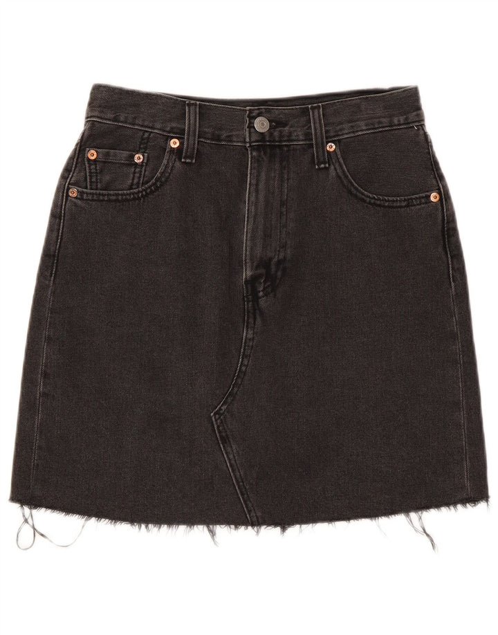 Женская джинсовая юбка Levi's W26, маленькая, серая, хлопок