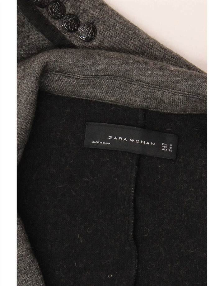 Женский вязаный пиджак на двух пуговицах Zara UK 10, маленький серый цвет