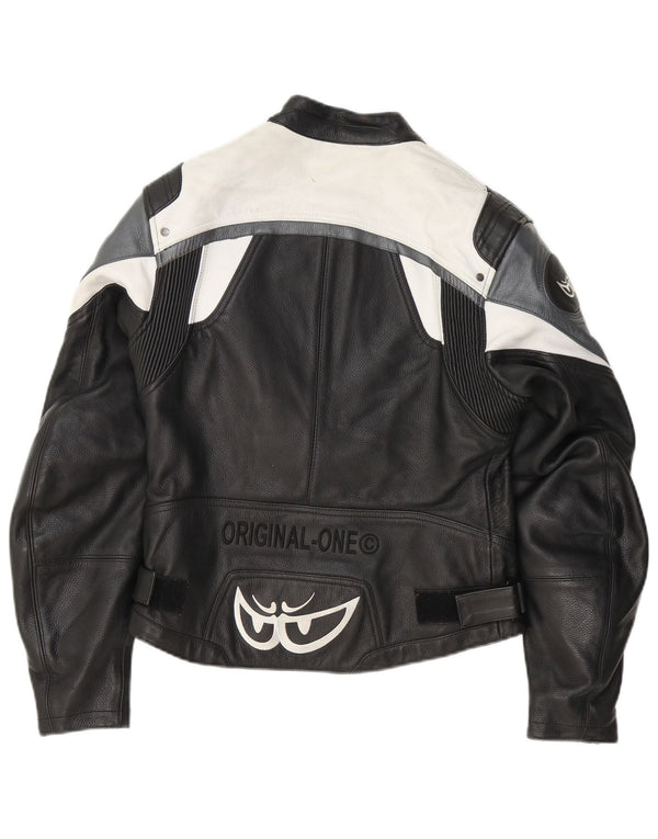 Мужская мотогоночная куртка Berik UK 40, большая черная с цветными блоками