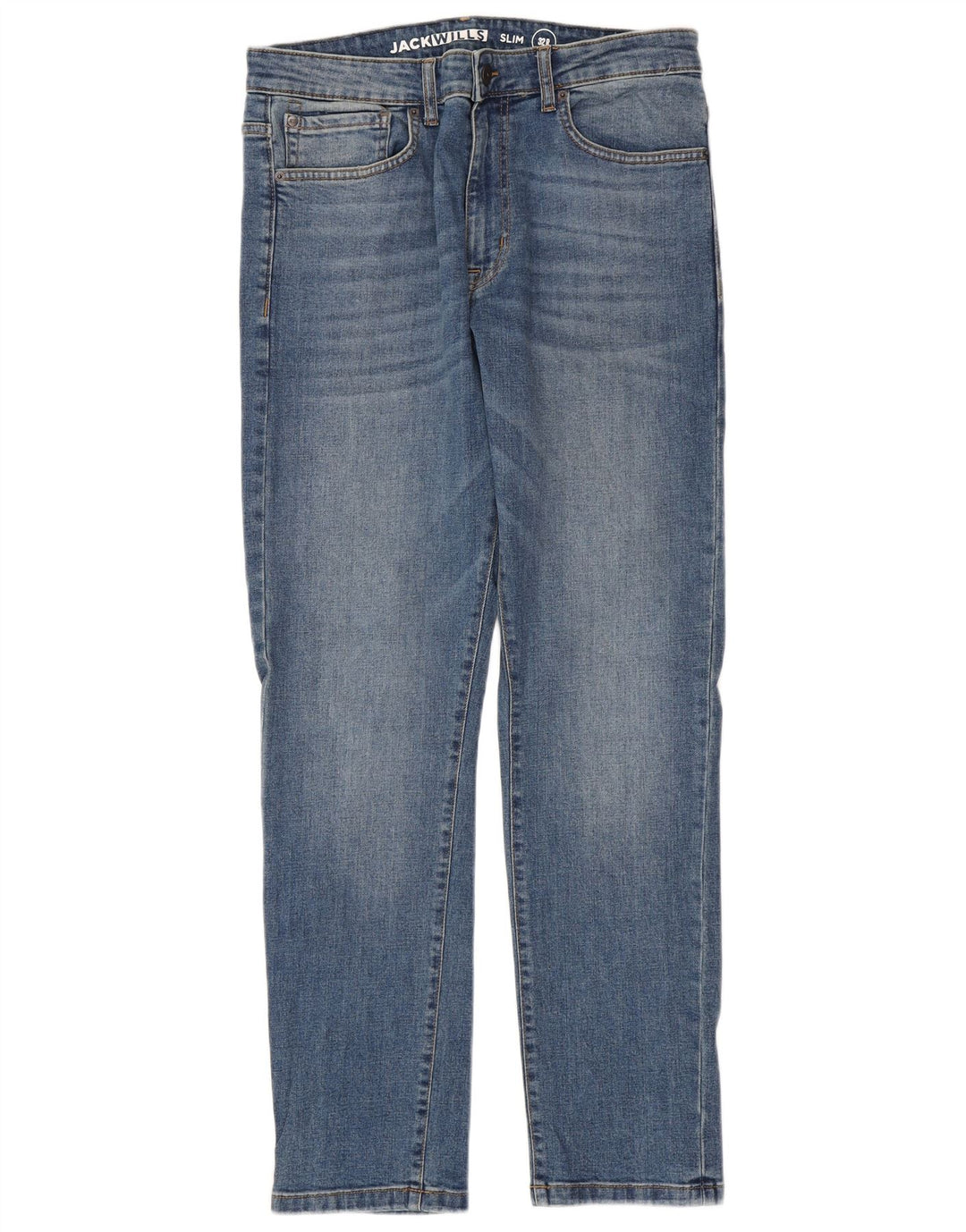 Джинсы мужские узкие JACK WILLS W32 L32 синие, хлопок