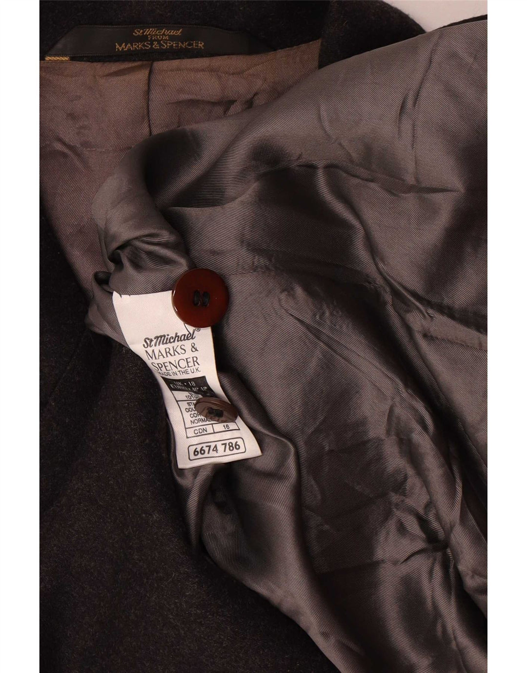 Женский пиджак на 5 пуговицах Marks & Spencer, Великобритания, 18 XL, серая шерсть