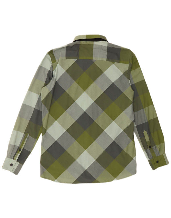 Мужская рубашка Adidas UK 40/42, средний зеленый полиэстер в клетку