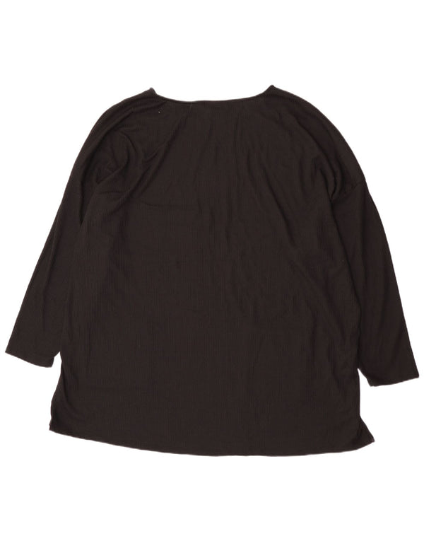 Женское платье-туника с длинными рукавами Marks & Spencer UK 20 2XL, черное