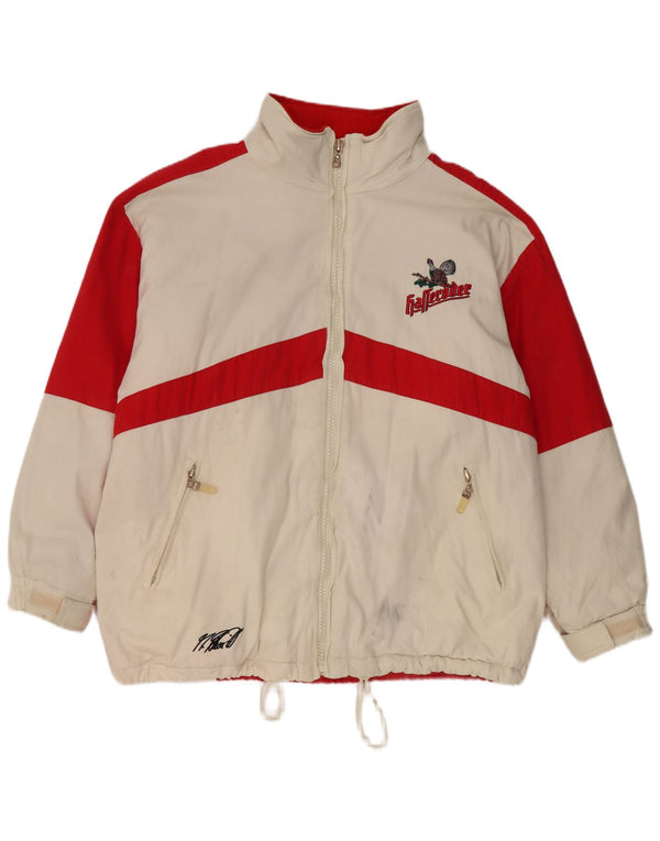 Винтажная мужская ветровка с графическим рисунком UK 40, большая белая цветная блокировка