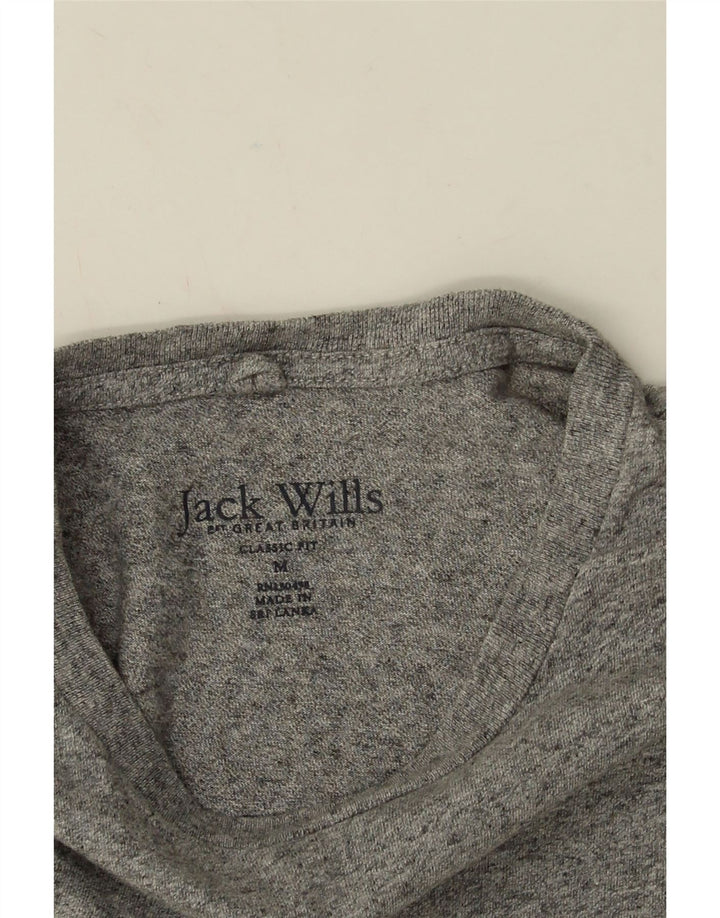 Мужская футболка классического кроя Jack Wills, хлопковый топ среднего серого цвета