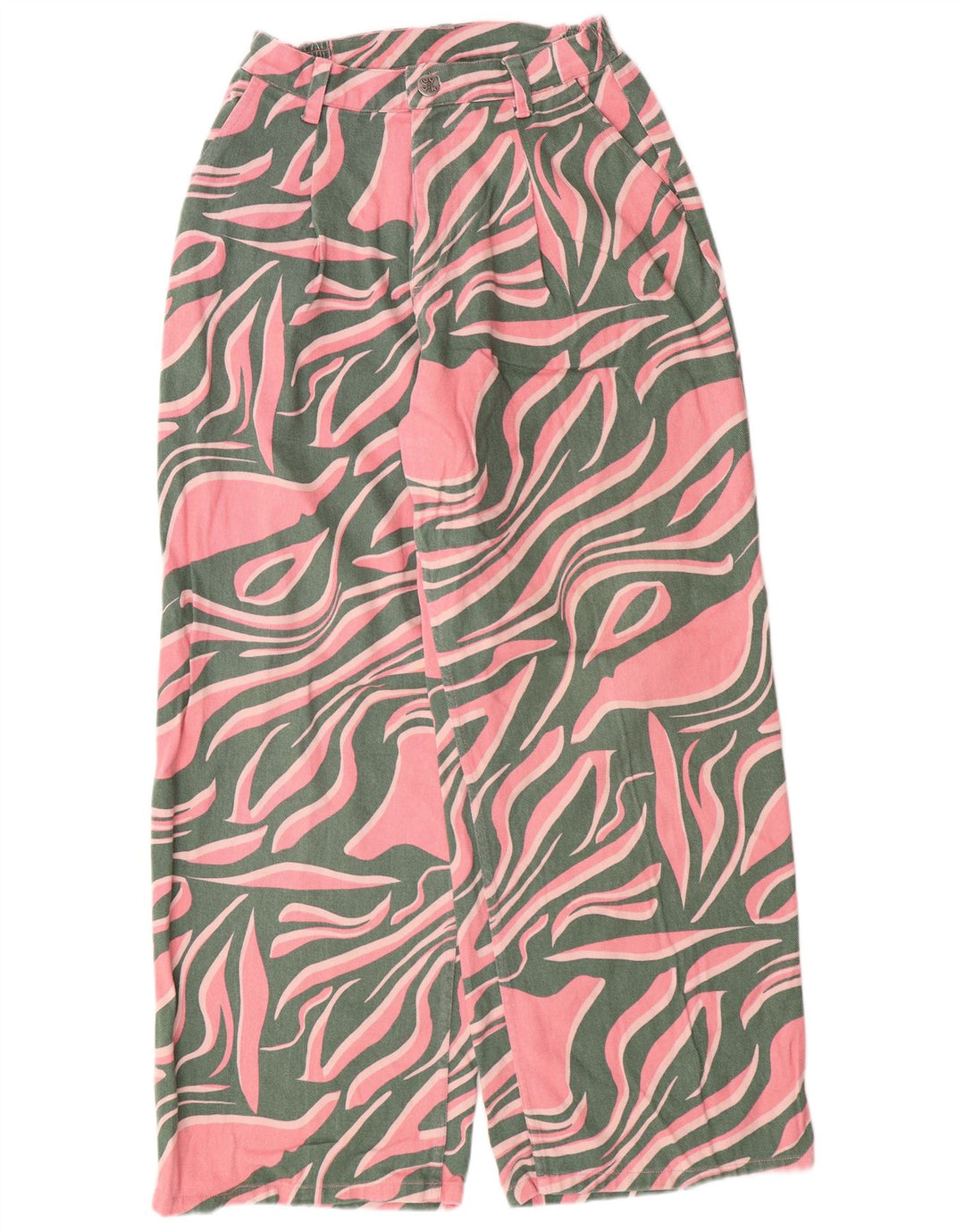 Женские свободные джинсы с высокой талией Lucy & Yak W28 L29, розовый хлопок с животным принтом