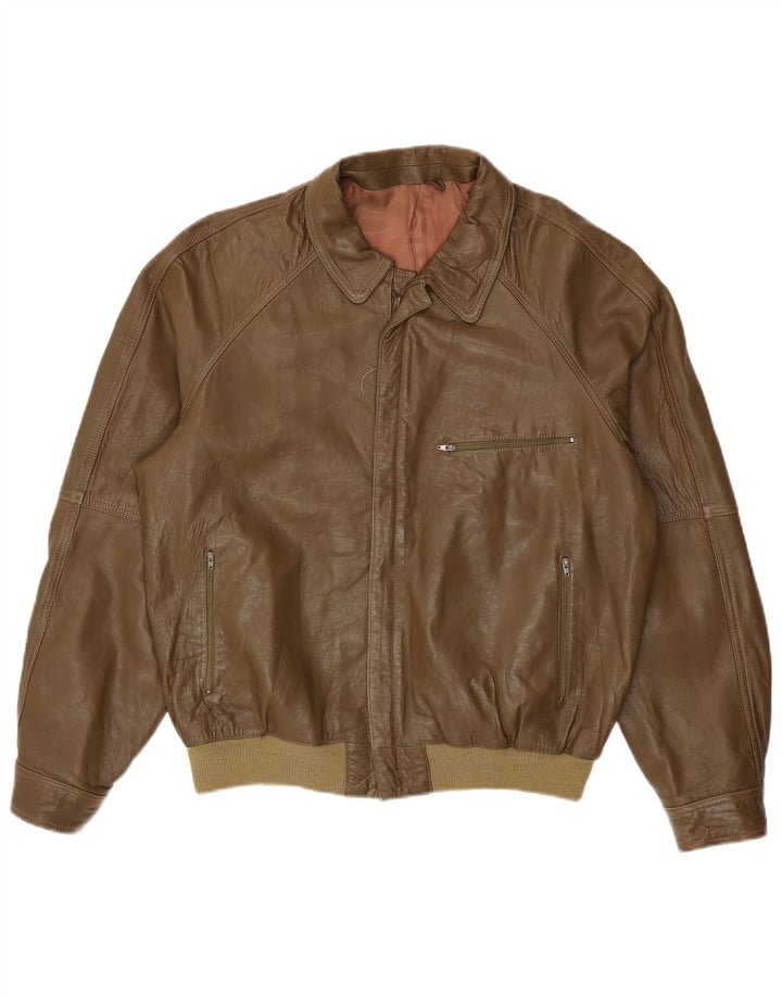 Винтажная мужская кожаная куртка IT 48 Medium Green Leather