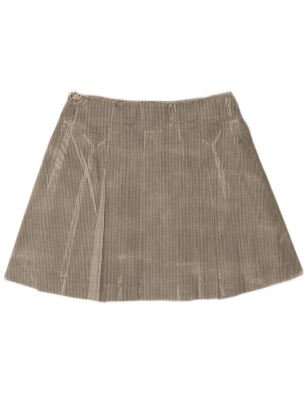 Trussardi Женская мини-юбка плиссе IT 42 Medium W28 Серая «в елочку»