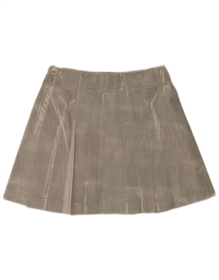 Trussardi Женская мини-юбка плиссе IT 42 Medium W28 Серая «в елочку»