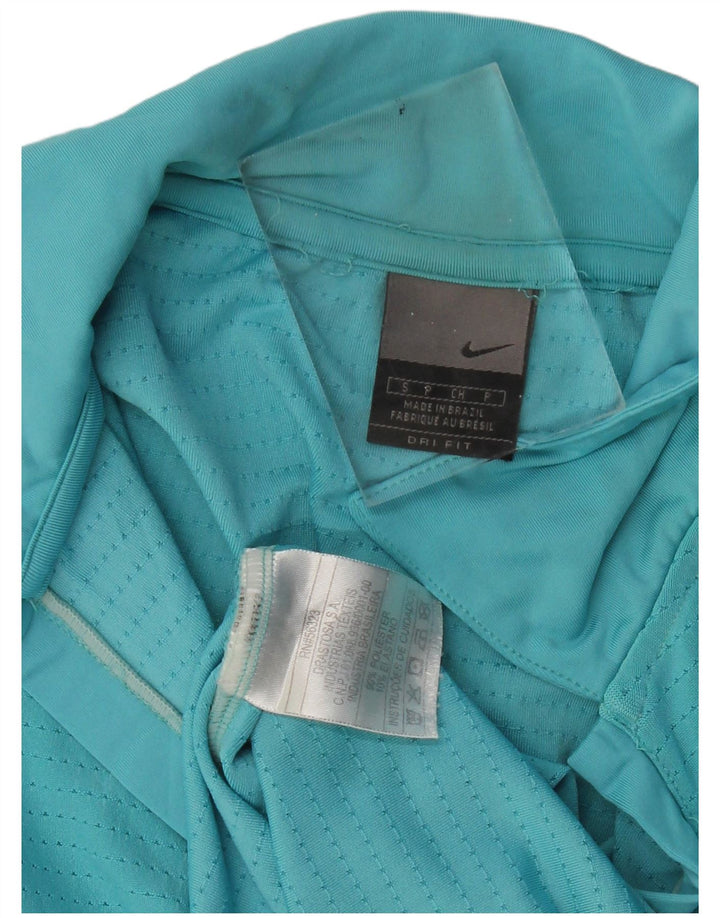 Женская рубашка-поло Nike Dri Fit UK 10, маленькая, бирюзовый, полиэстер