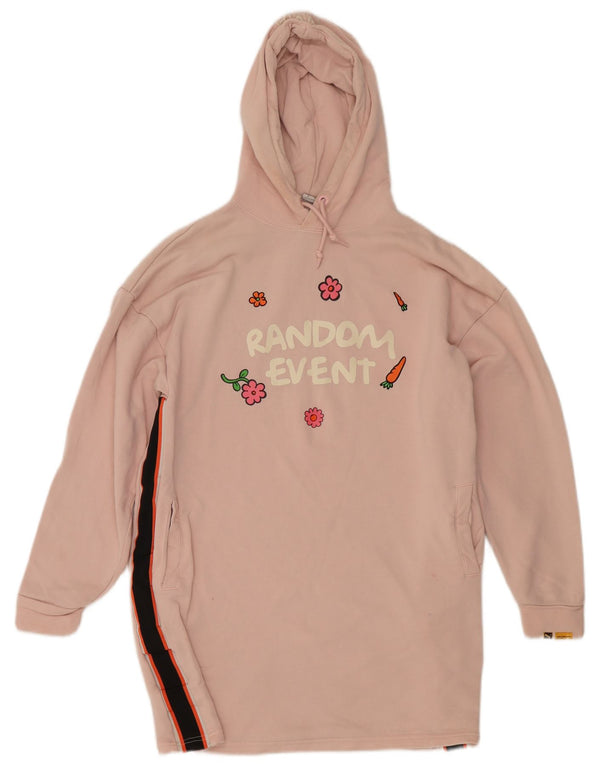 Женское платье-худи Puma Oversized с рисунком UK 10, маленькое розовое цветное блокнот