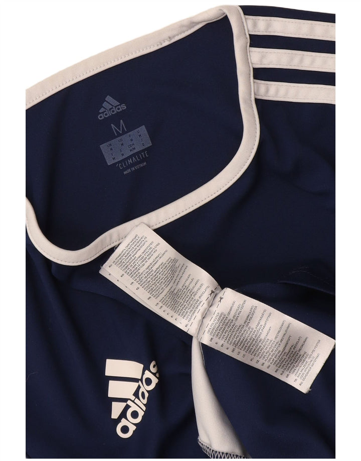 Мужская футболка Adidas Climalite, верх среднего цвета, темно-синий, полиэстер с цветными блоками