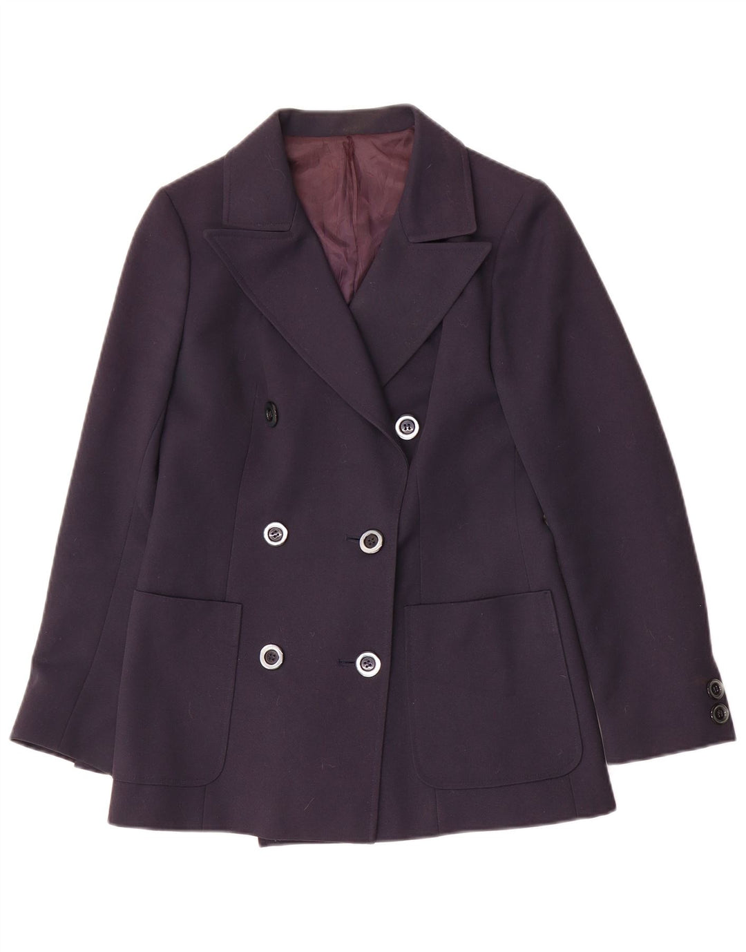Винтажный женский двубортный пиджак IT 42 Medium Navy Blue
