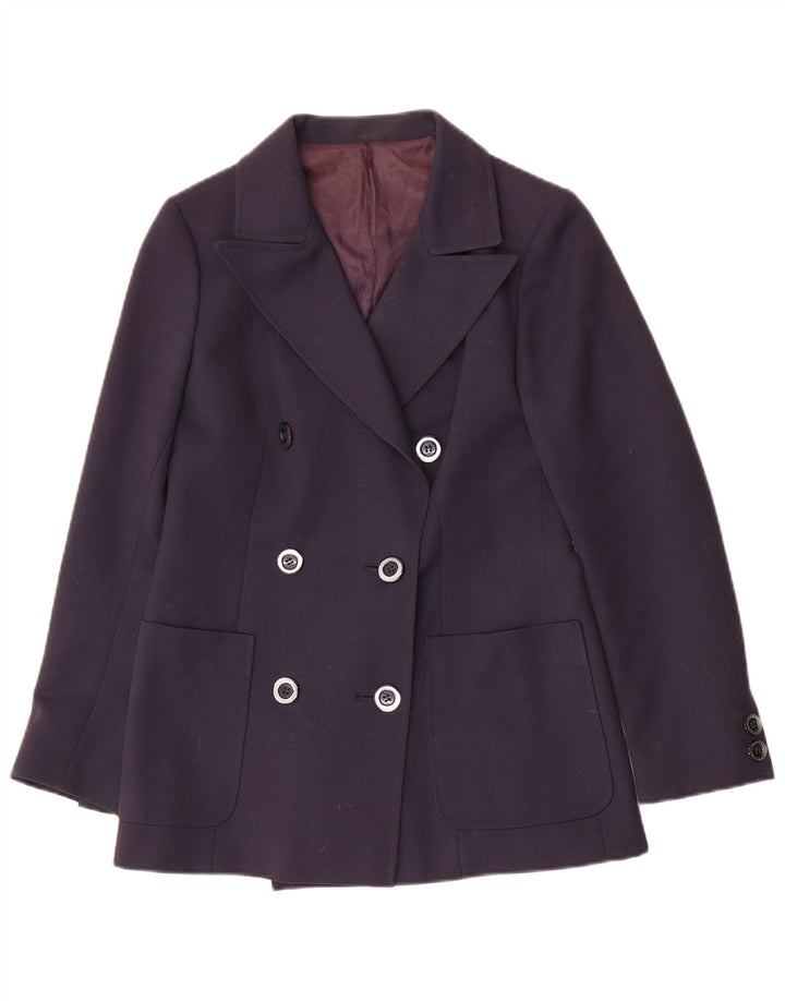 Винтажный женский двубортный пиджак IT 42 Medium Navy Blue