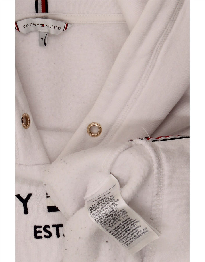 TOMMY HILFIGER Женский джемпер с капюшоном оверсайз с рисунком UK 14, средний белый