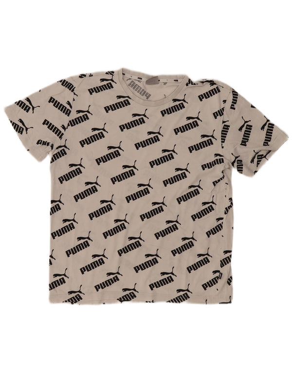 Мужская футболка с рисунком Puma, маленький белый хлопок