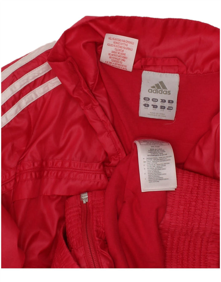 ADIDAS Спортивный костюм с тремя полосками для девочек, верхняя куртка 9-10 лет, розовый полиэстер