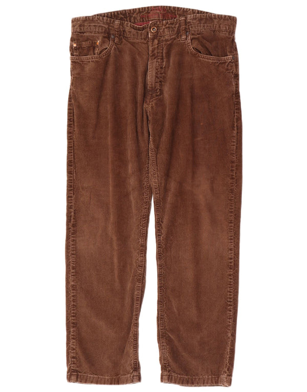 Мужские прямые вельветовые брюки Zara EU 44, большие W34 L28, коричневые, хлопок