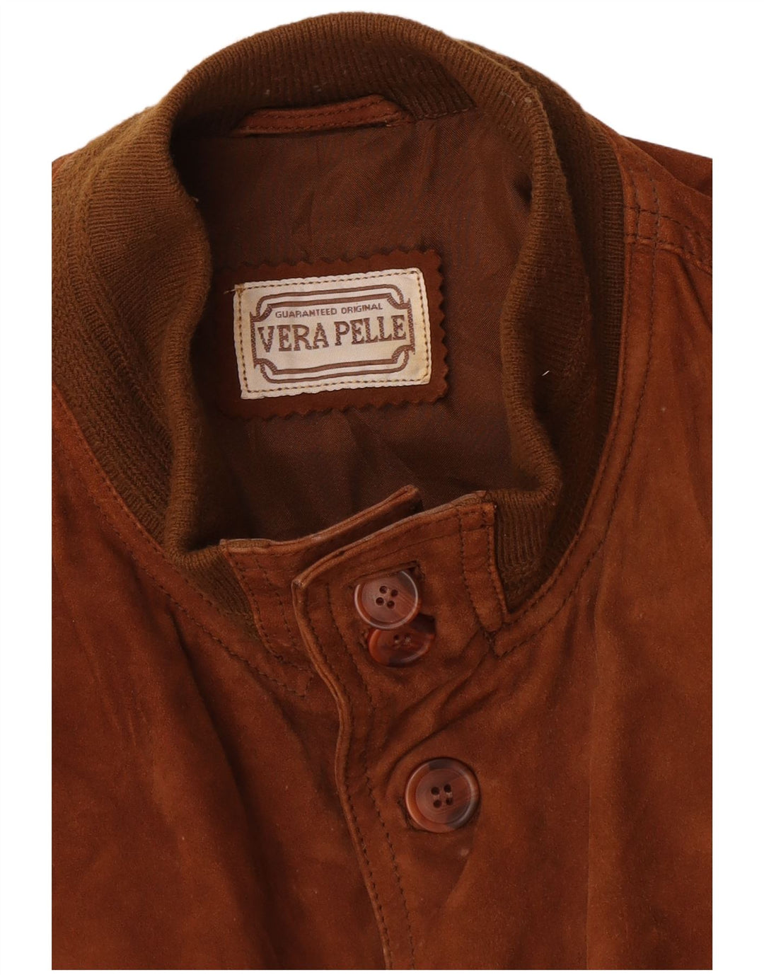 Винтажная мужская замшевая куртка-бомбер UK 42 XL коричневая кожаная