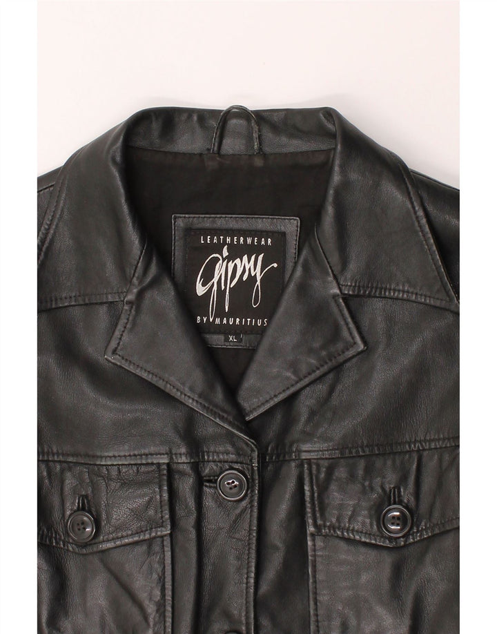 GIPSY Womens Leather Jacket UK 18 XL Black Leather Vintage Gipsy and Second-Hand Gipsy from Messina Hembry 