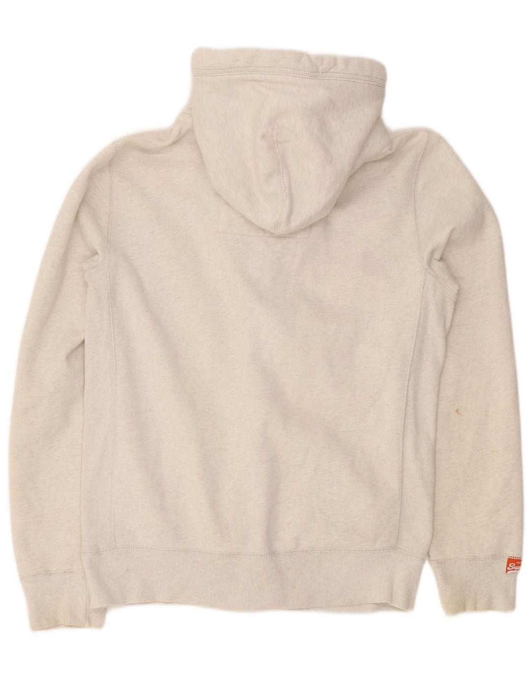 Superdry Мужской свитер с капюшоном и молнией с графическим рисунком, средний белый хлопок