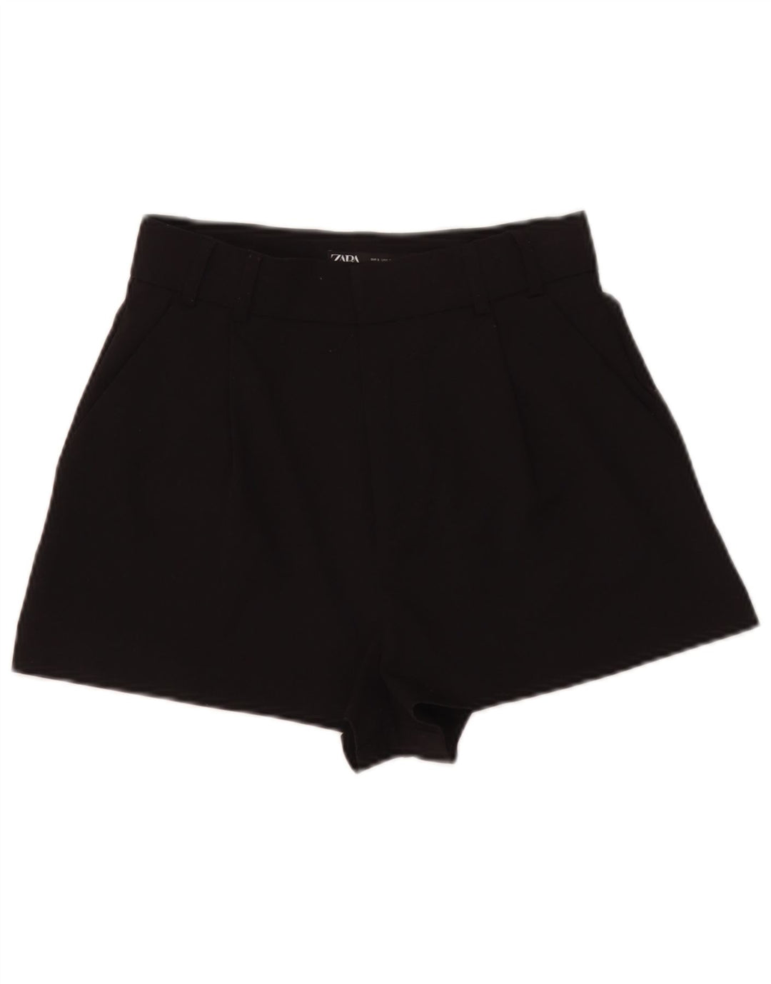 Женские шорты с высокой талией Zara, маленькие W26, черные, полиэстер