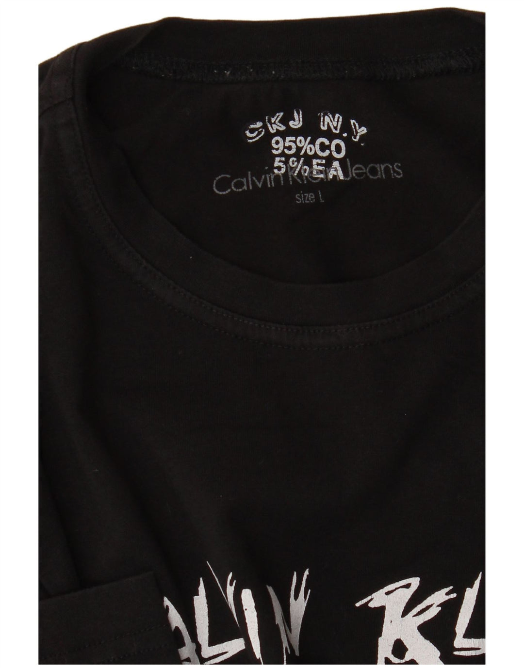 Мужские джинсы Calvin Klein Jeans с длинным рукавом и рисунком, большой черный хлопок