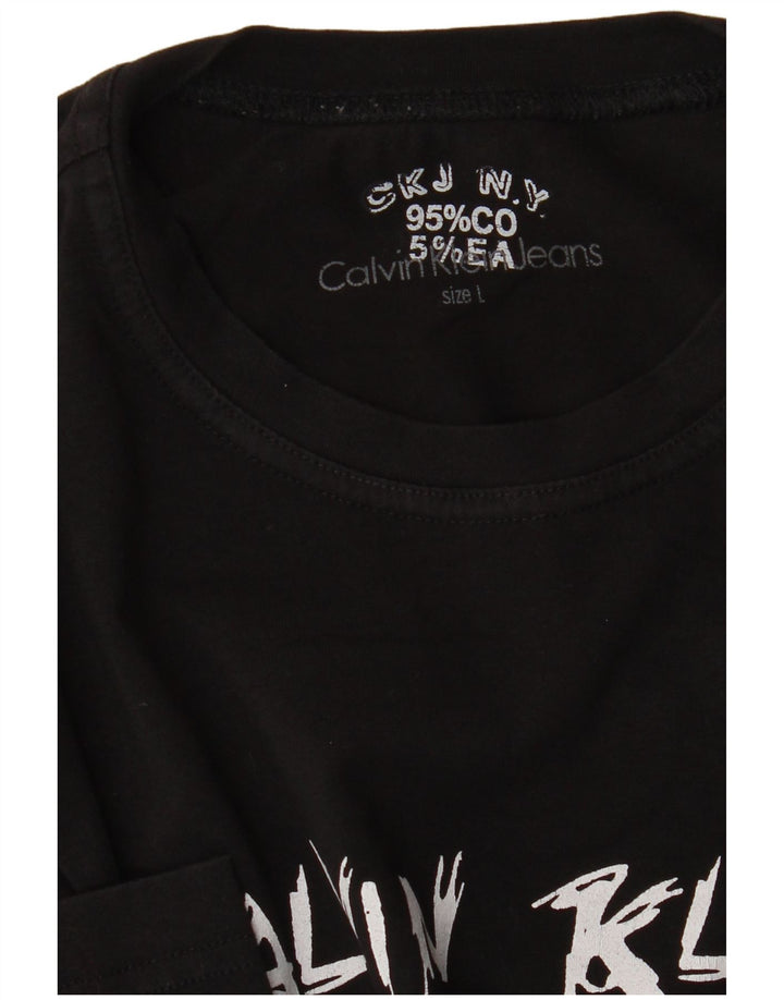 Мужские джинсы Calvin Klein Jeans с длинным рукавом и рисунком, большой черный хлопок