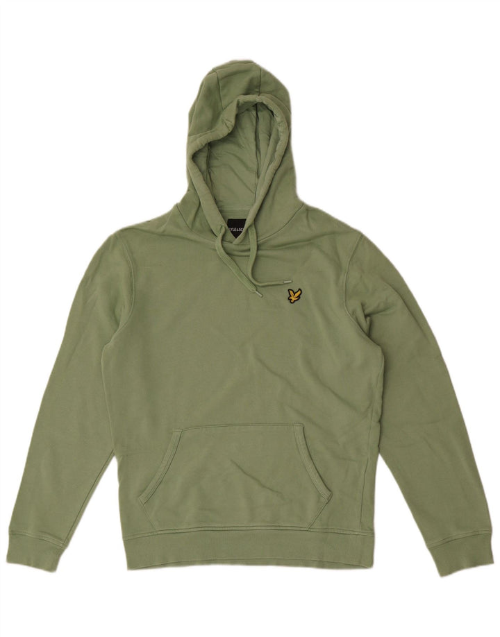 Мужской джемпер с капюшоном Lyle & Scott, хлопковый средний зеленый цвет