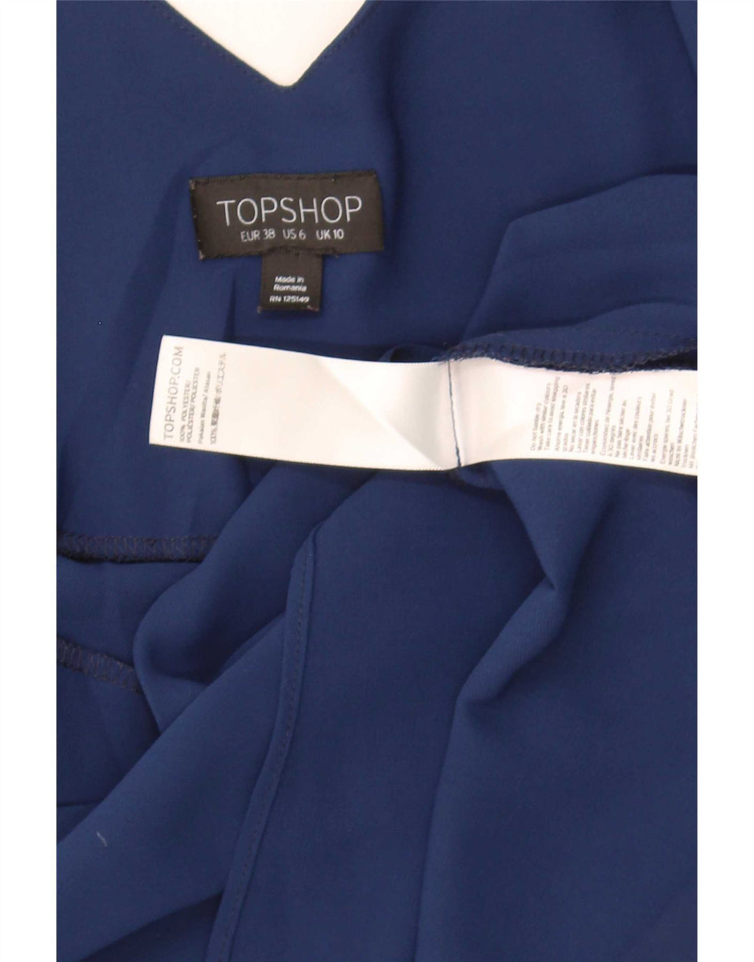 Женский топ на бретельках Topshop UK 10, маленький размер, темно-синий, полиэстер