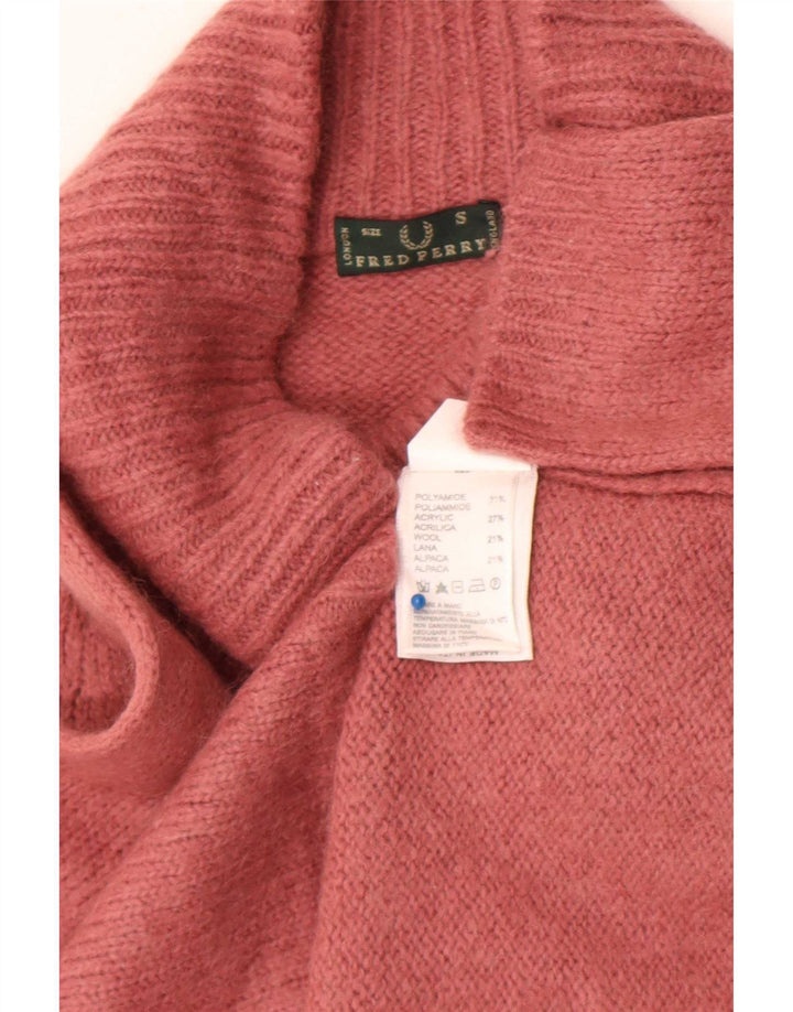 Женский укороченный джемпер с высоким воротником Fred Perry, Великобритания, 10, маленький розовый