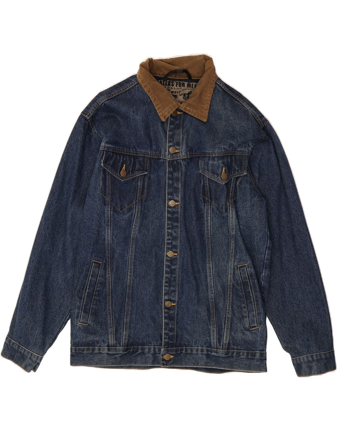 ATLAS FOR MEN Mens Denim Jacket UK 42 XL Blue Vintage Atlas For Men and Second-Hand Atlas For Men from Messina Hembry 