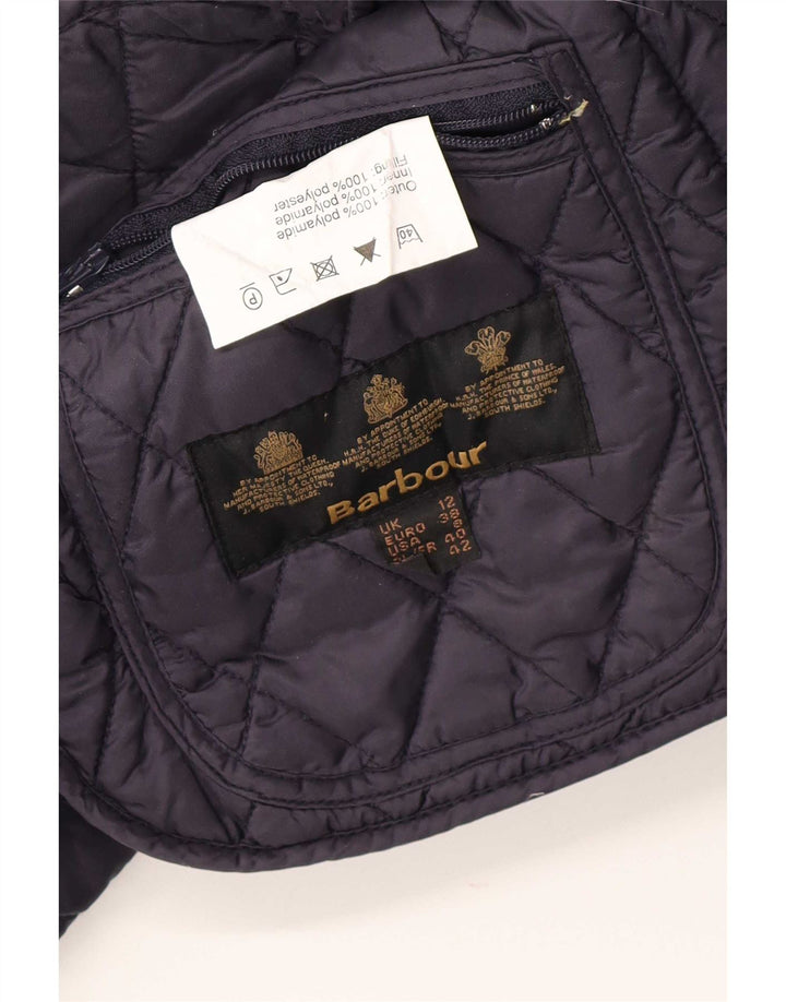 Женская стеганая куртка Barbour UK 12, средний темно-синий полиэстер