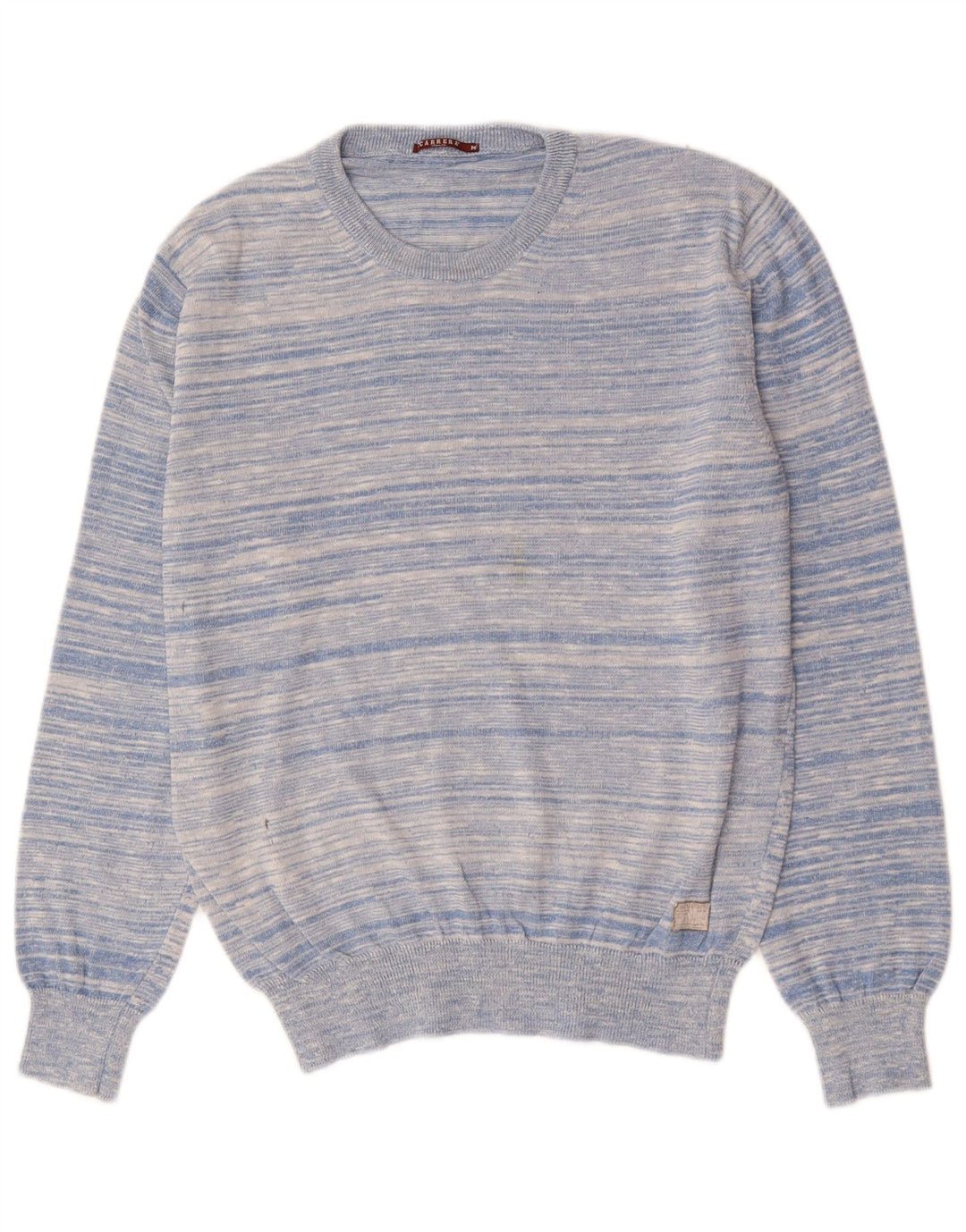 CARRERA Мужской джемпер с круглым вырезом, хлопковый свитер среднего синего цвета в полоску