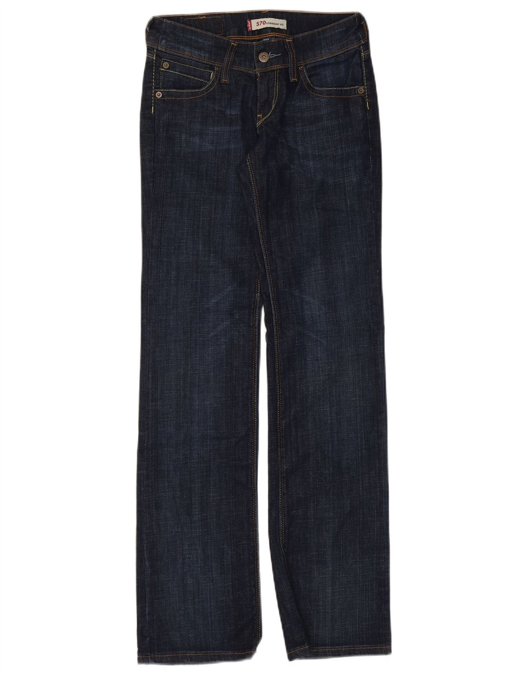Женские прямые джинсы Levi's 570 W26 L32 темно-синие, хлопок