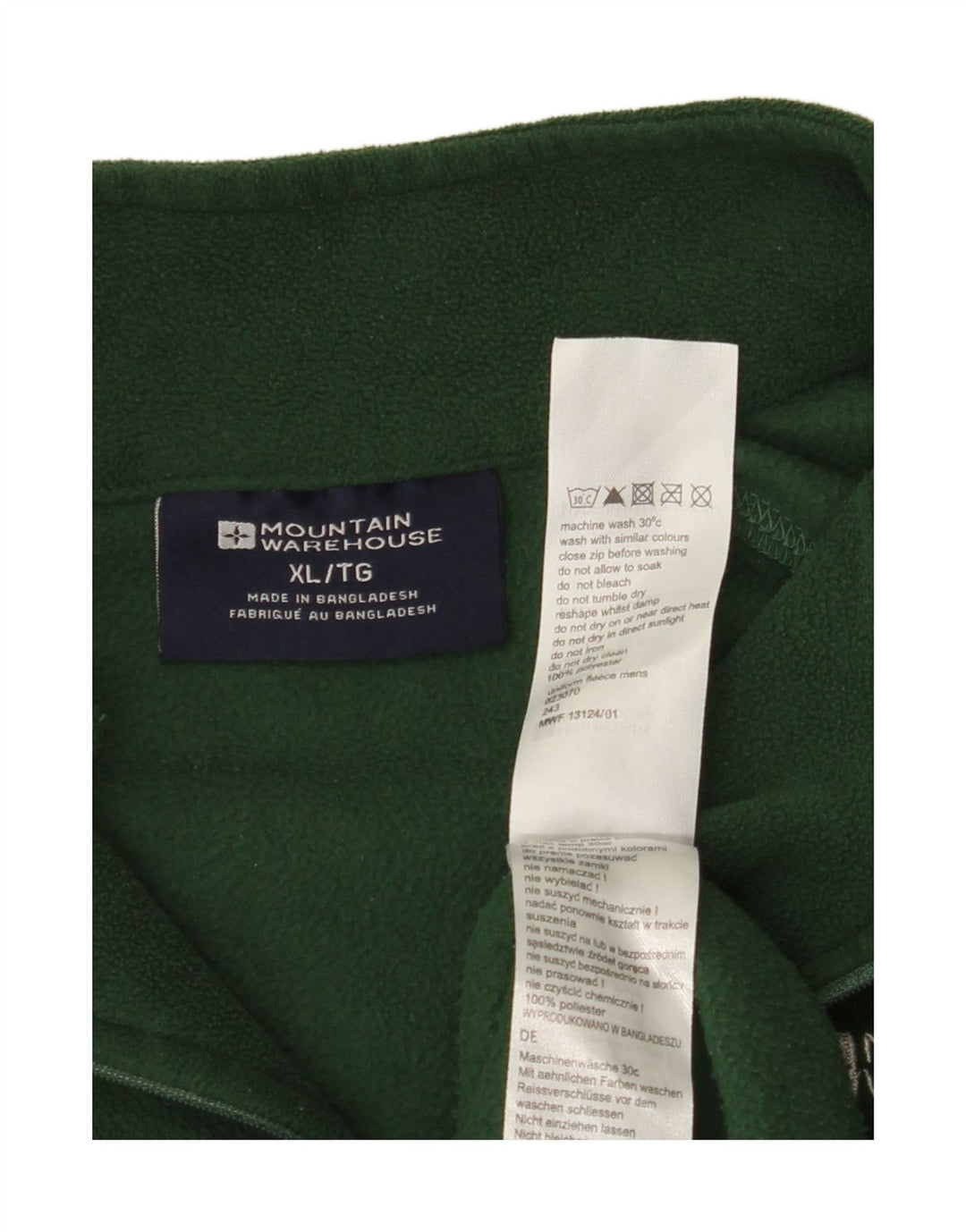MOUNTAIN WAREHOUSE Mens Zip Neck Fleece Jumper XL Green Polyester Vintage Mountain Warehouse and Second-Hand Mountain Warehouse from Messina Hembry 