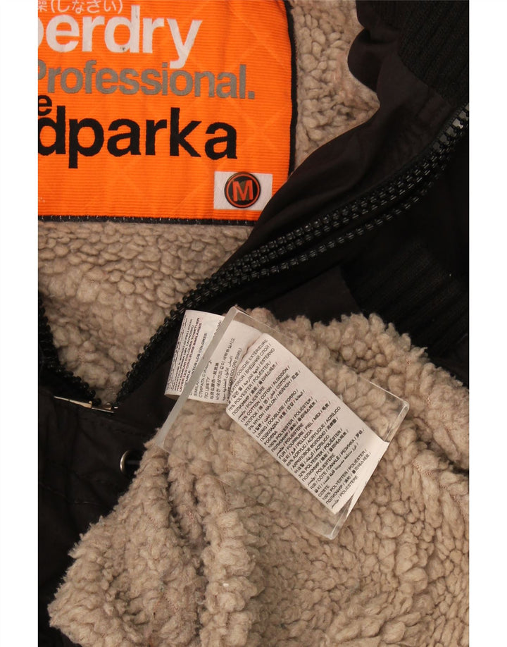 Женская парка Superdry Windparka с капюшоном UK 14, средний черный полиэстер